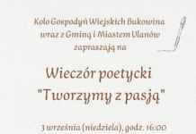 Wieczór poetycki „Tworzymy z pasją” w Bukowinie